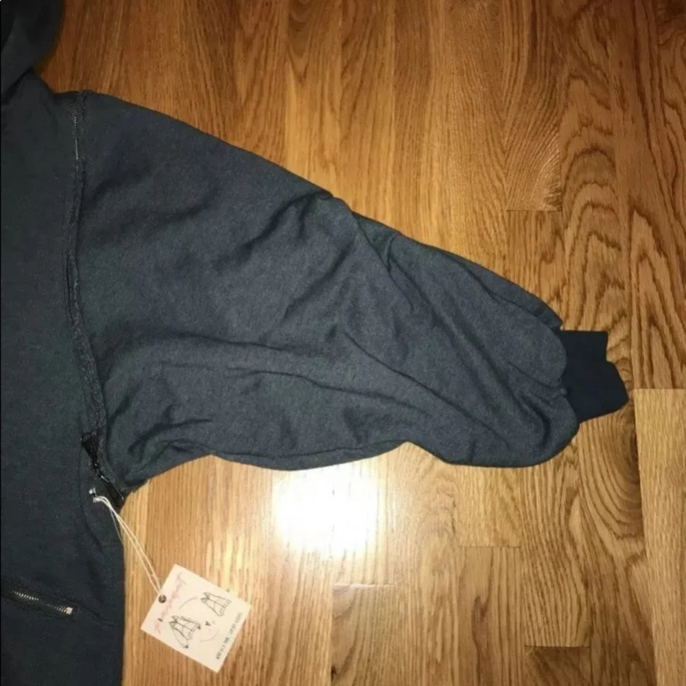 SALE NWT Free People Close Call Zip Hoodie Sweatshirt 2 in 1 XS or S Teal